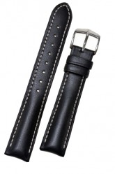 Hirsch 'Heavy Calf' 24mm Black Leather Strap 