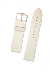Hirsch 'Diamond calf'' White Leather Strap,M, 22mm