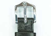 Hirsch 'Forest' 16mm Black ,M, Soft Calfskin Leather Strap 
