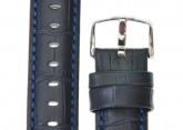 Hirsch 'Grand Duke' High Tech 20mm Navy Blue Leather Strap 