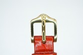 Hirsch 'Crocograin' Red Leather Strap,M, 16mm