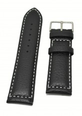 Padded Texas II Style Black Leather Watch Strap 26mm