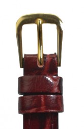 Flat Croc Style Burgundy Leather Watch Strap 12mm