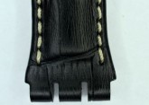 Hirsch Havanna, Watch Strap for Swatch Chronos in Black, 19mm, Steel Buckle 
