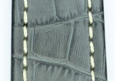 Hirsch 'Knight' 28mm Grey Leather Strap 