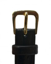 Italocalf Style Black Leather Watch Strap 14mm
