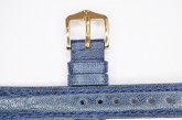 Hirsch 'Camelgrain' L 16mm Blue Leather Strap 