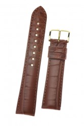 Hirsch 'Genuine Alligator' M 18mm  Golden Brown Leather Strap 