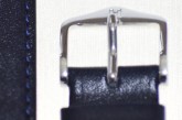 Hirsch 'Osiris' Navy blue, leather watch strap 18mm