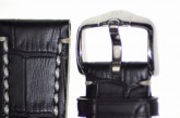Hirsch 'Knight' 20mm Black Leather Strap 