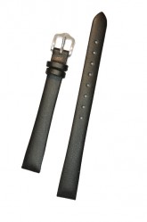 Hirsch 'Diamond calf'' Black Leather Strap, L,16mm
