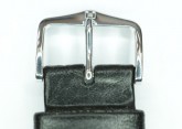 Hirsch 'Forest' 18mm Black Soft Calfskin ,M, Leather Strap 