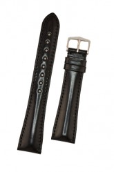 Hirsch 'Siena' L Black,19mm  Tuscan Leather Strap 