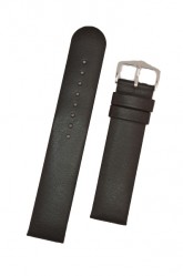 Hirsch 'Scandic' Black, leather watch strap 24mm