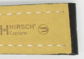 Hirsch 'Capitano' 24mm Matt Black Alligator Leather Strap 