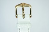 Hirsch 'Crocograin' Medium White Leather Strap, 14mm