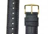 Hirsch 'London' M Black Leather Strap, 17mm