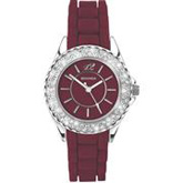 Ladies Sekonda Quartz 'Partytime Burgundy' Rubber Strap 4456
