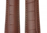 Hirsch 'Genuine Alligator' M 18mm  Golden Brown Leather Strap 