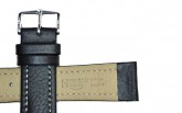 Hirsch 'Buffalo' L 22mm Black Leather Strap 