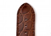 Hirsch 'Crocograin' Brown Leather Strap, 18mm