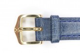 Hirsch 'Camelgrain' 12mm Blue Leather Strap 
