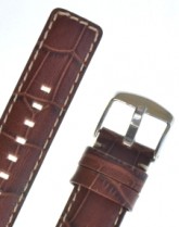 Padded Armani Style Brown Leather Watch Strap 20mm