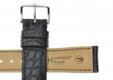 Hirsch 'Regent' Black Leather Strap, 18mm