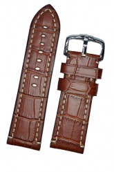 Hirsch 'Knight' 26mm Golden brown leather strap
