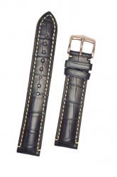 Hirsch 'Viscount' Blue Leather Strap, 19mm