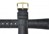 Hirsch 'London' M Black Leather Strap, 17mm