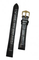 Hirsch 'LouisianaLook' M Black Leather Strap, 16mm