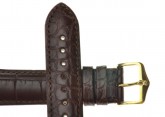 Hirsch 'Genuine Alligator' M 18mm  Brown Leather Strap 