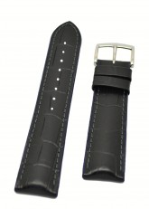 Hirsch 'Andy' Performance 24mm Black and Blue Strap