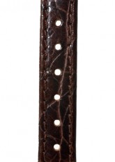 Flat Croc Style Brown Leather Watch Strap 14mm