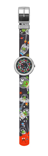 Boys Flik Flak Green Nose Strap Watch FBN074