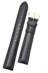 Hirsch 'Ascot' 20mm Black Leather Strap 