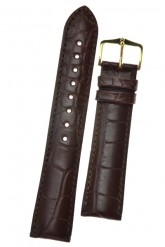 Hirsch 'Genuine Alligator' M 18mm Brown Leather Strap