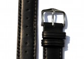 Hirsch 'Merino-Artisan' Black Leather Strap, 18mm