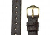Hirsch 'Lizard' 12mm Brown Leather Strap 