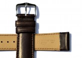 Hirsch 'Merino-Artisan' Dark brown Leather Strap, 18mm