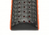 Hirsch 'Ayrton' Performance 24mm Black and Orange Strap