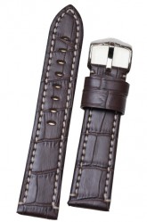 Hirsch 'Knight' XL 20mm Brown Leather Strap