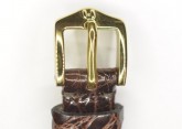 Hirsch 'Genuine Croco' M 15mm Brown Leather Strap 