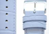 Padded Crocodile White Leather Watch Strap 14mm