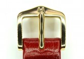 Hirsch 'Osiris' Red Leather Strap, 14mm
