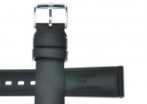Hirsch 'Pure' M 18mm Black Rubber Strap