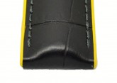 Hirsch 'Andy' Performance 24mm Black and Yellow Strap