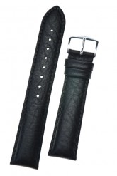 Hirsch 'Highland' Black, Leather Watch Strap 22mm