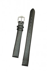 Hirsch 'Dakota' Black, leather watch strap, L, 14mm